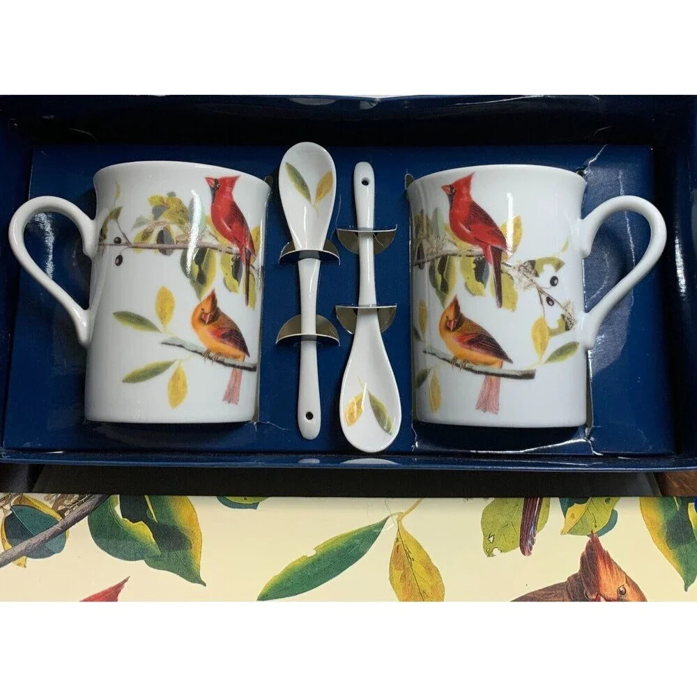 National Audubon Society Northern Cardinal Mug and Spoon Sets Godinger & Co